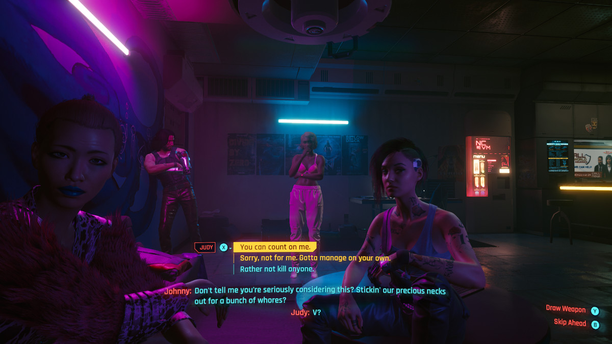 Johnny Silverhand has some unsavory attitudes about sex workers in Cyberpunk 2077