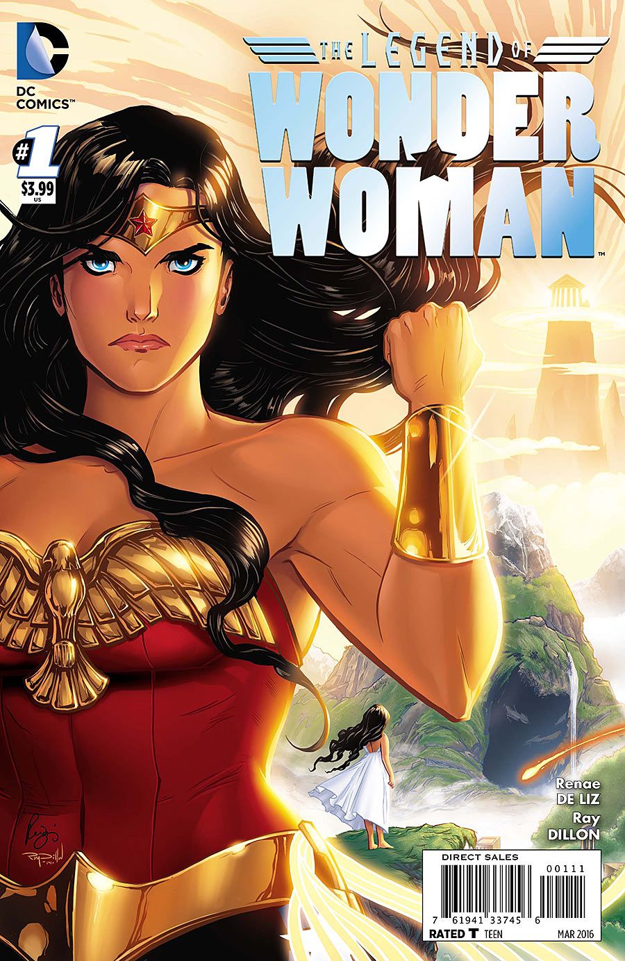 Wonder Woman raises her gauntlet on the cover of The Legend of Wonder Woman #1, DC Comics (2016). 
