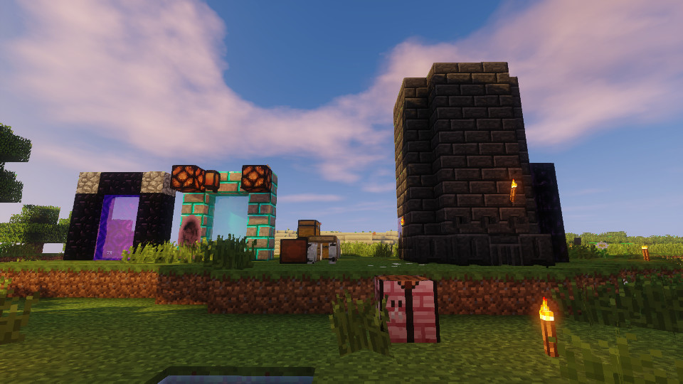 Diversi portali, forzieri e una grande fucina in Minecraft