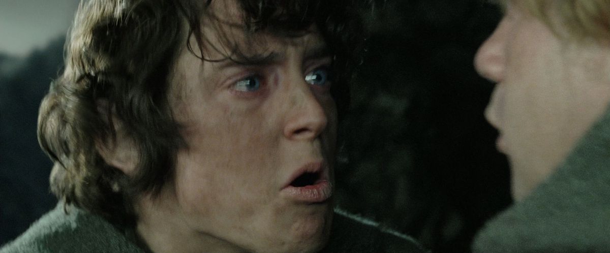 Frodo urla a Sam in Il ritorno del re