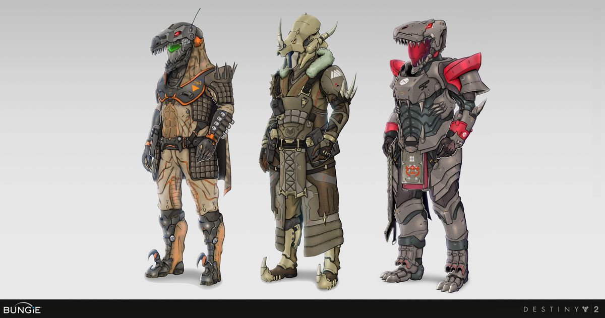 Set di armature di dinosauri di Destiny 2 art
