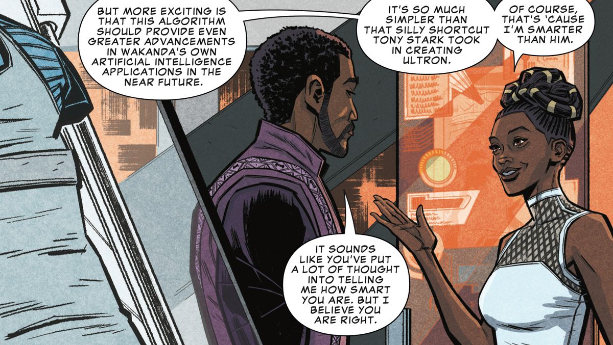 T'challa e Shuri in Marvel's Avengers: Infinity War Prelude # 1, Marvel Comics 2018.