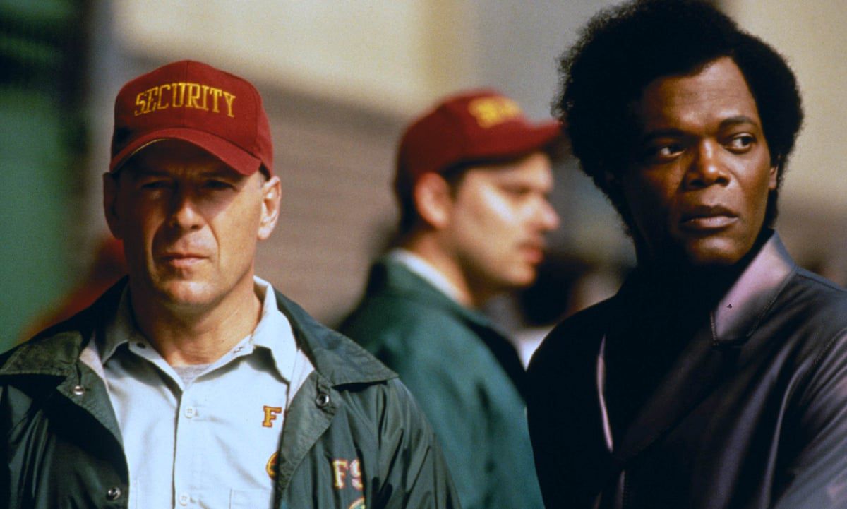 Bruce Willis and Samuel L. Jackson in Unbreakable