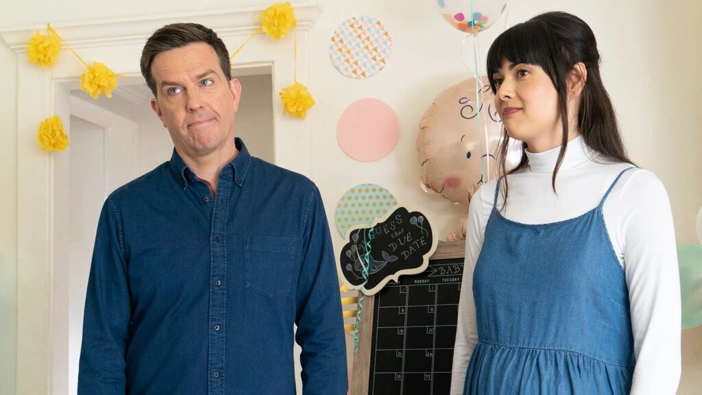 Ed Helms and Patti Harrison in “Together Together.”