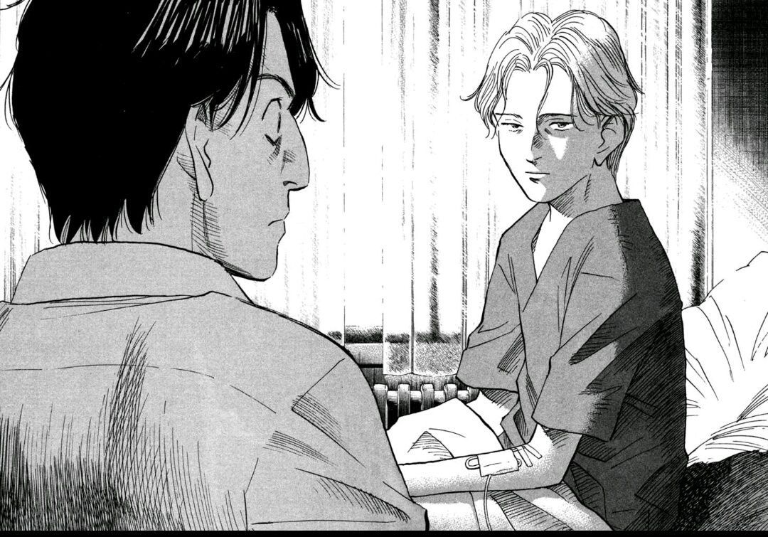 A man stares at Johan Liebert, the antagonist of Naoki Urasawa’s Monster