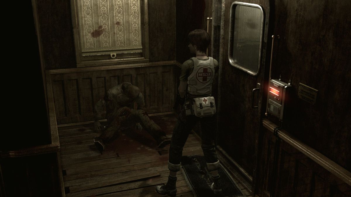 Rebecca Chambers guarda un cadavere in Resident Evil 0