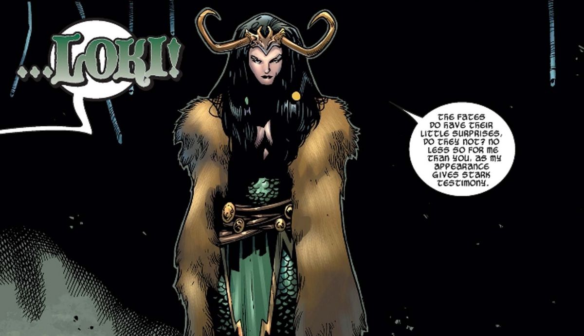 Lady Loki si rivela a Thor per la prima volta. 