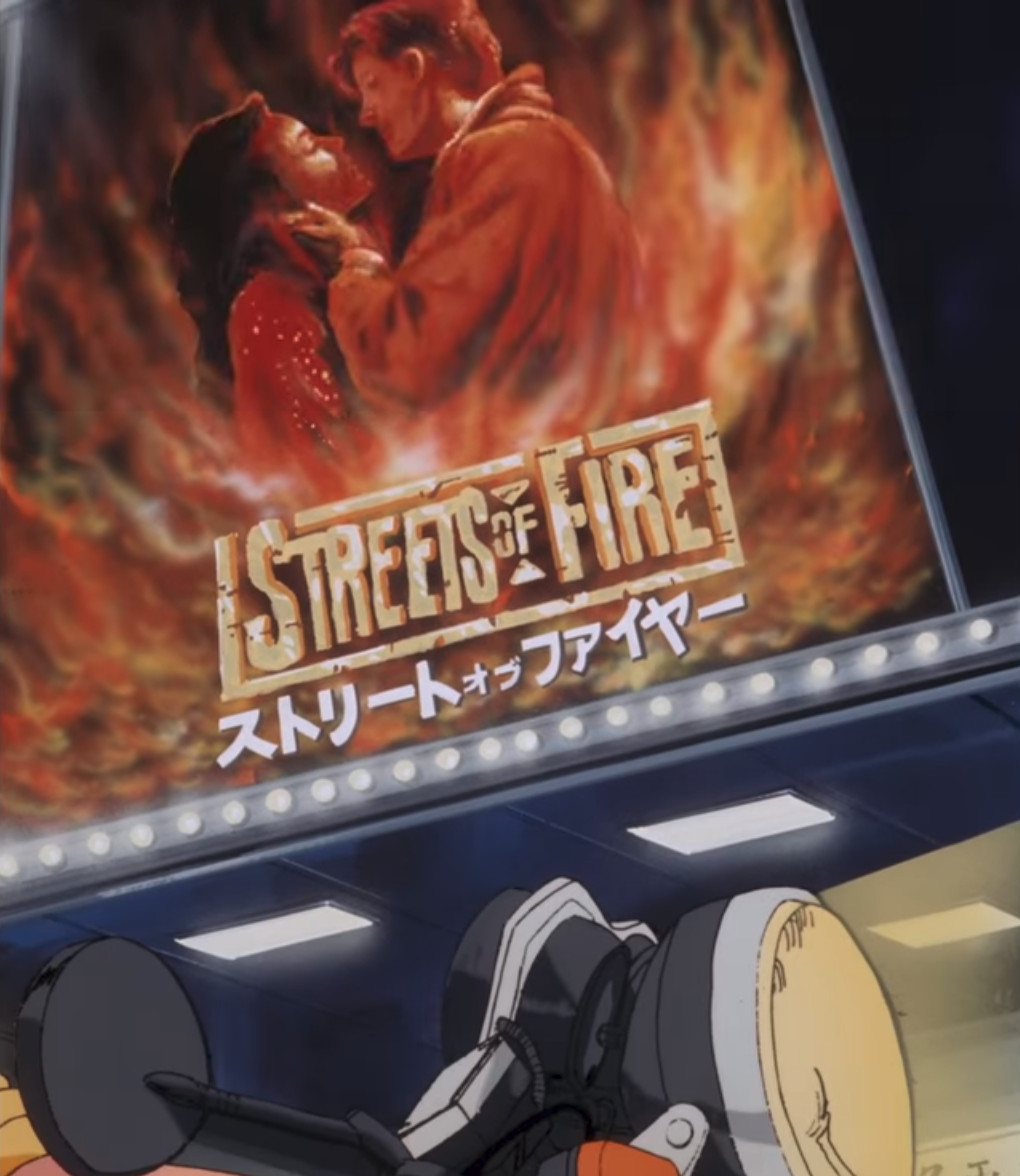 Un poster di Streets of Fire visto nel primo episodio di Megazone 23