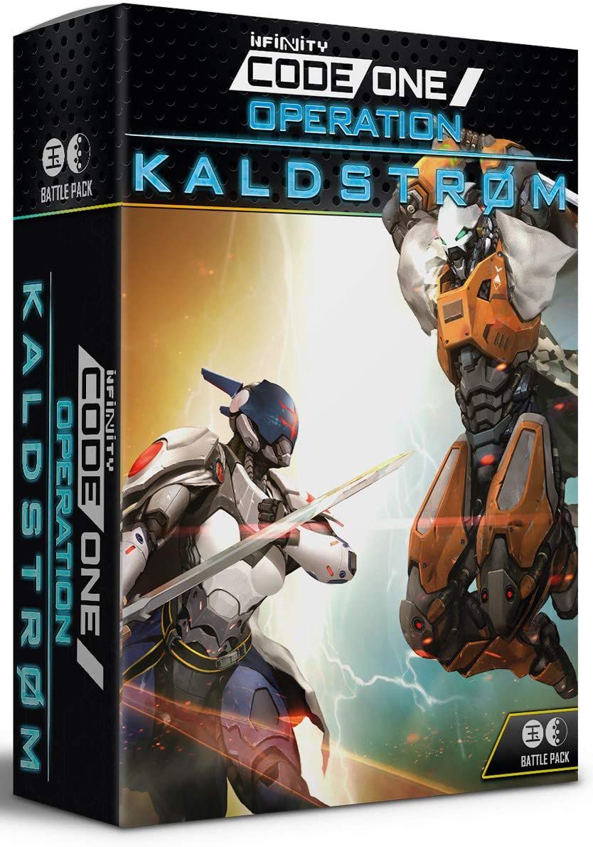 La copertina dell'Operazione Kaldstrom mostra due guerrieri pesantemente armati e corazzati che combattono con le spade.