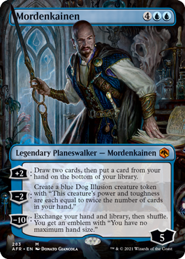 Mordenkainen, leggendaria carta completa di Planeswalker.