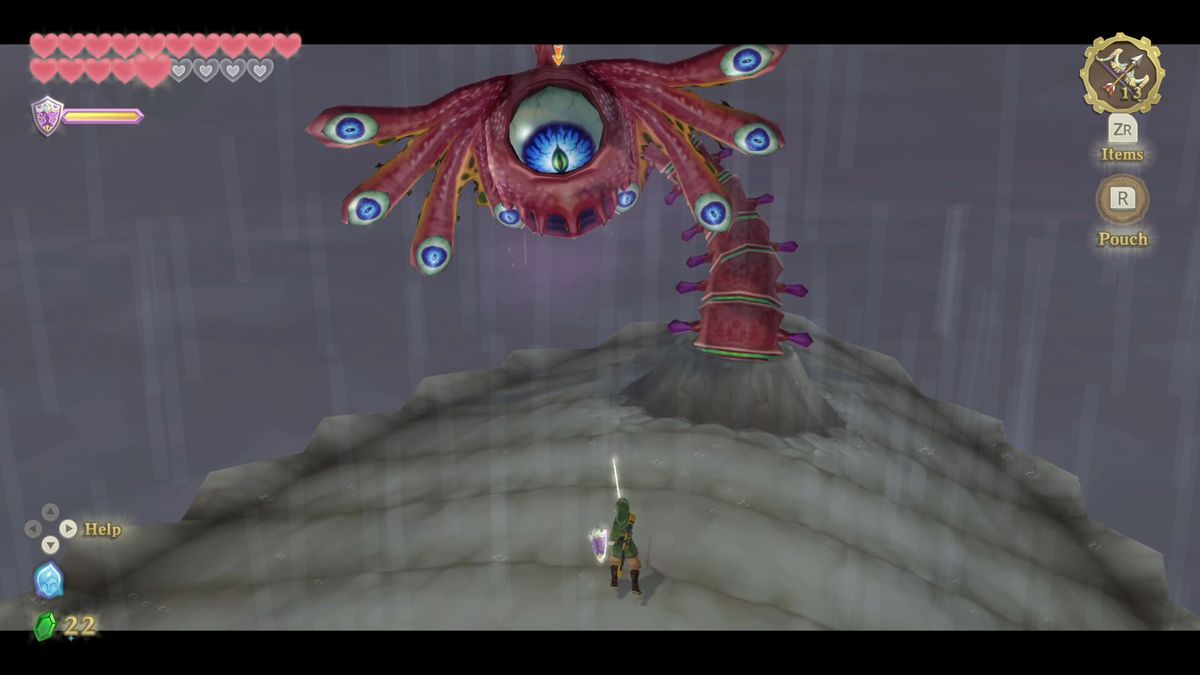 Link affronta un boss enorme e dai molti occhi in Skyward Sword HD