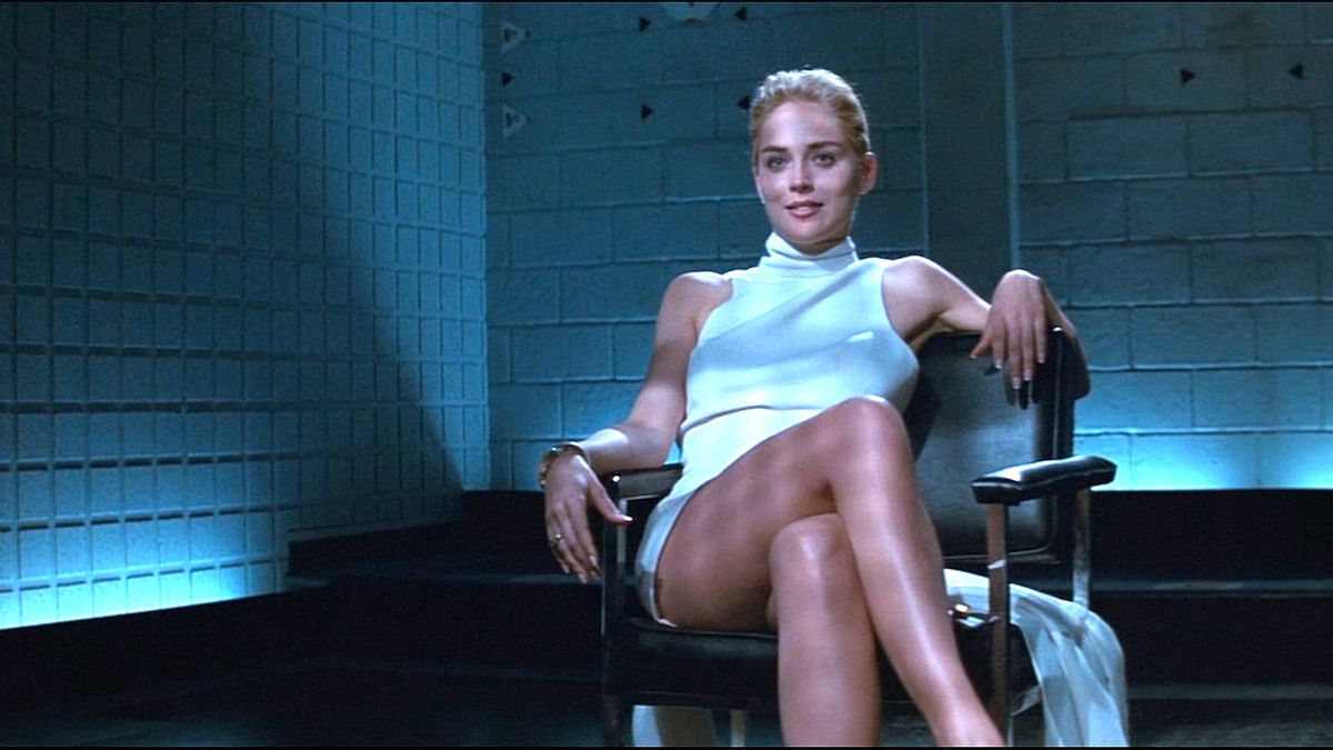 Sharon Stone come Catherine Tramell in Basic Instinct.
