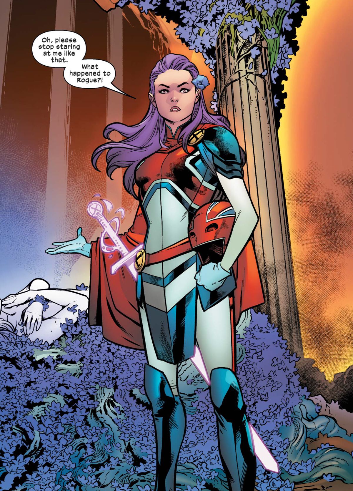 Betsy Braddock come Capitan Bretagna in Excalibur #1 (2019).