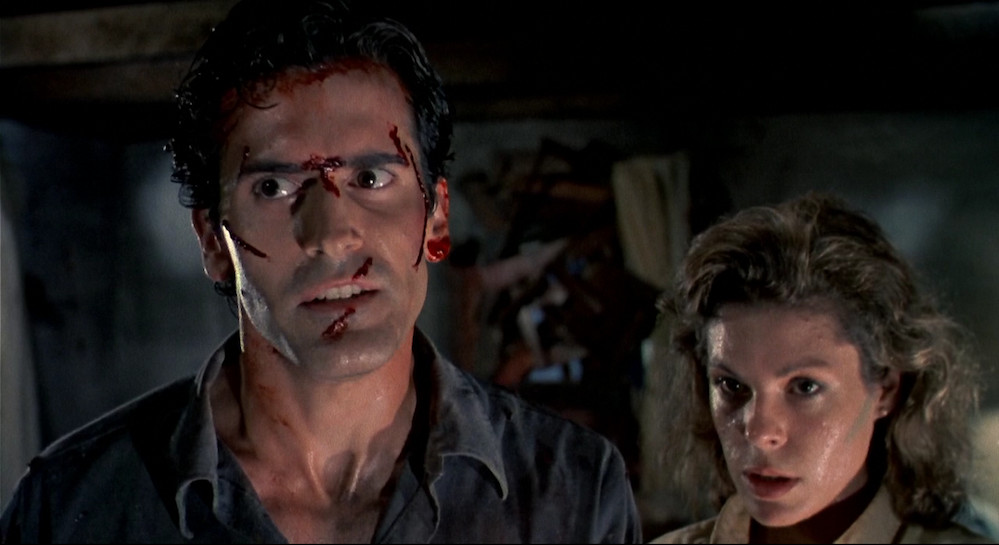 Bruce Campbell and Denise Bixler in Evil Dead 2