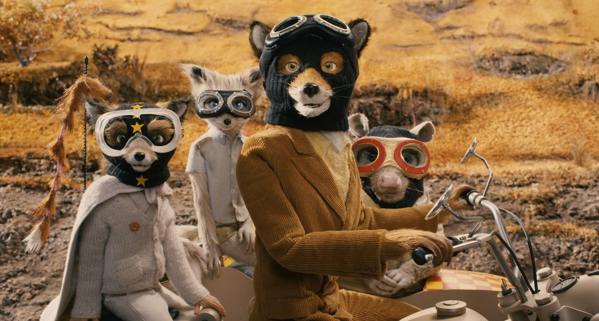 Foxy Fox e i suoi amici in moto in Fantastic Mr. Fox