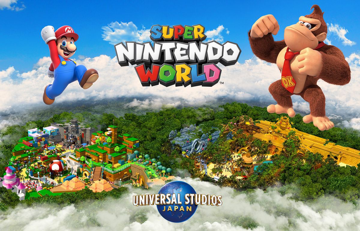 Artwork del Super Nintendo World ampliato con Donkey Kong