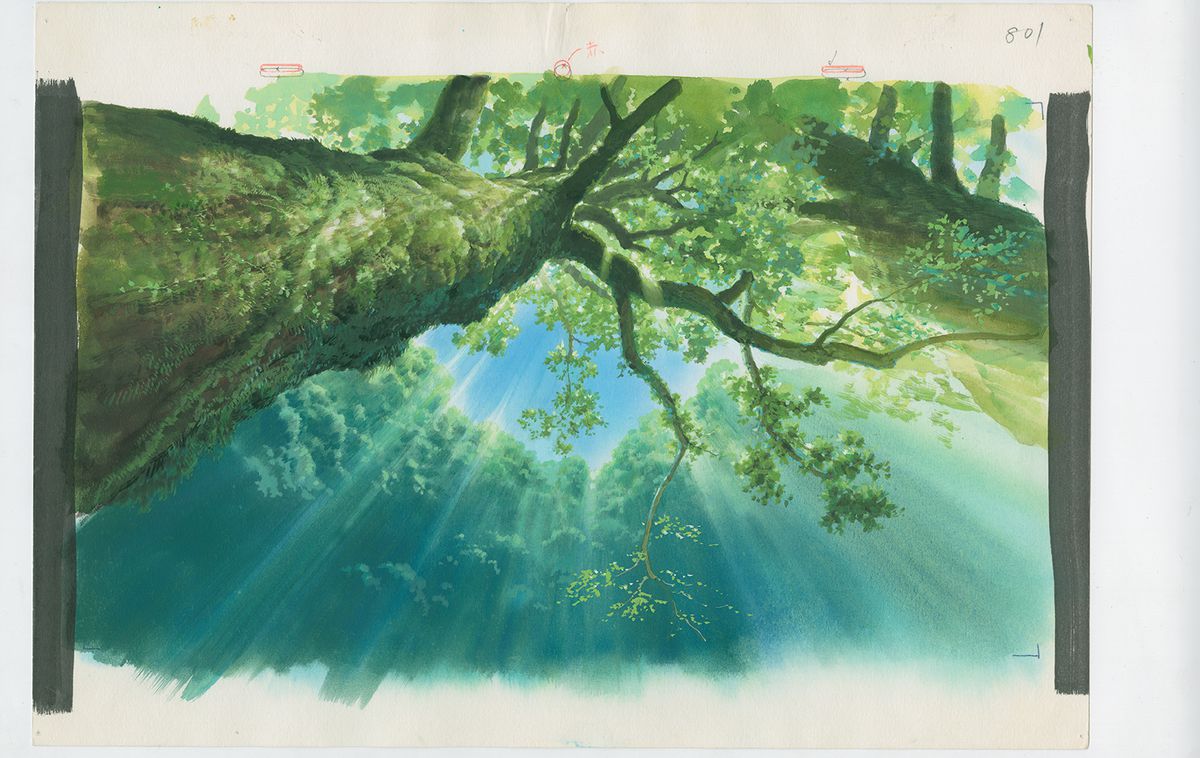 Uno sfondo dipinto di un albero della Principessa Mononoke