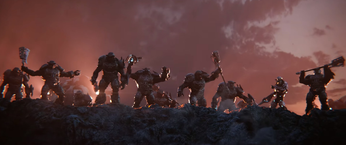 The Banished on a ridge in Halo Wars 2