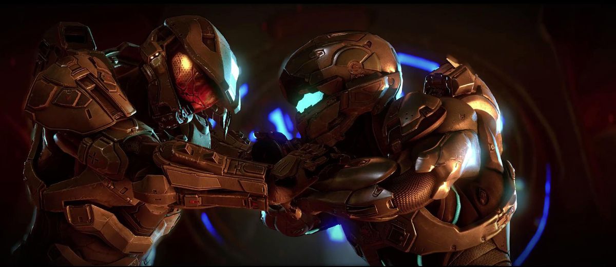 Spartan Locke and Master Chief fight in Halo 5: Guardians