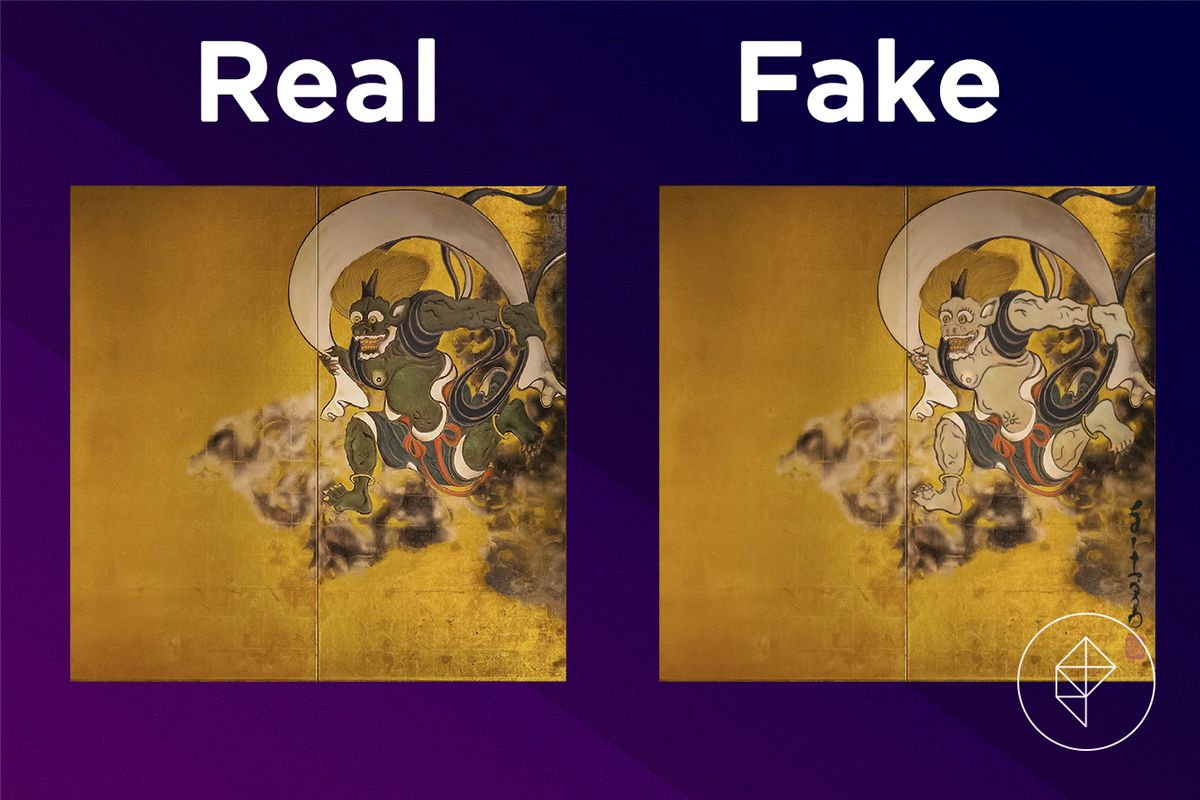 A comparison of the real and fake Wild Painting Right Half.