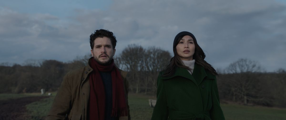 Kit Harington and Gemma Chan in a shot from Eternals