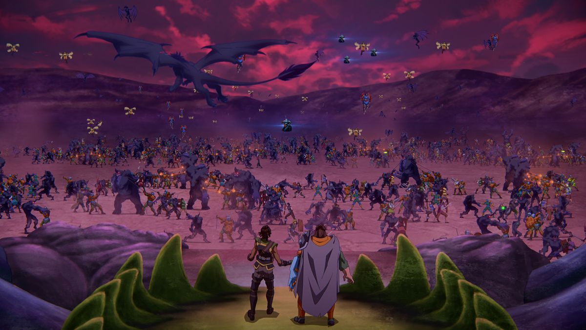 Un'enorme scena di battaglia in Masters of the Universe: Revelation