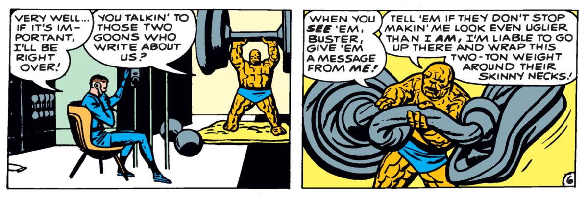 Mr. Fantastic e la Cosa in I Fantastici Quattro #10, Marvel Comics (1963).