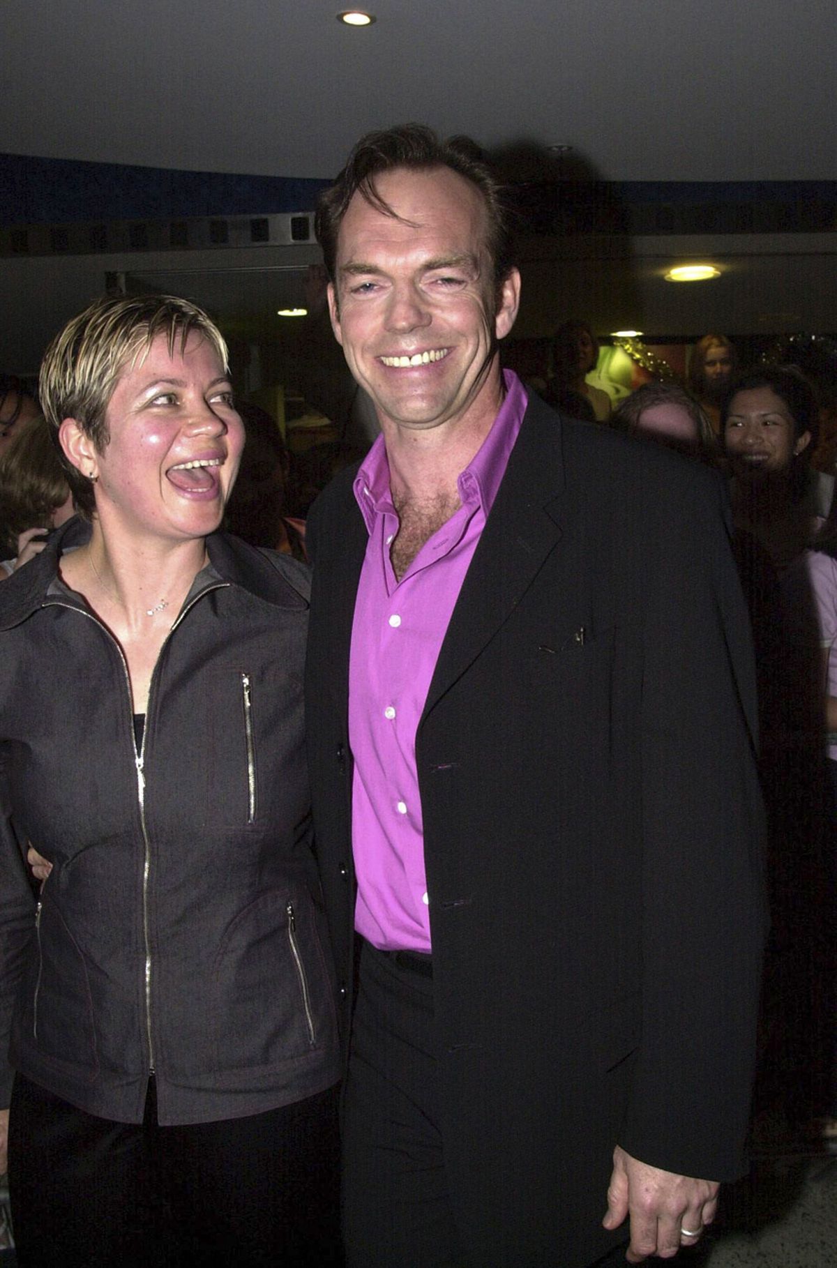 Hugo Weaving (right) and his partner Katrina Greenwood (left) on the red carpet at the Sydney premiere of The Lord of the Rings: The Fellowship of the Ring