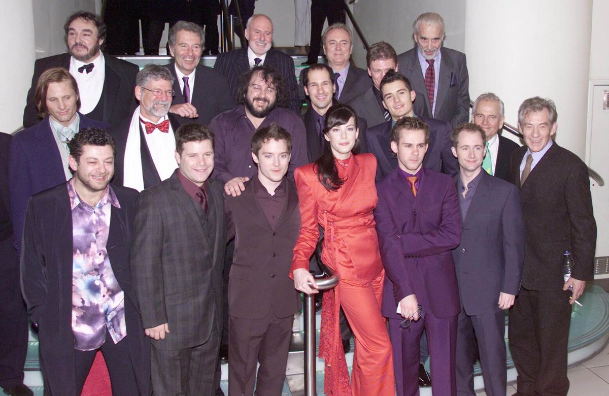 the cast of Lord of the Rings: The Fellowship of the Ring at the movie’s premiere party