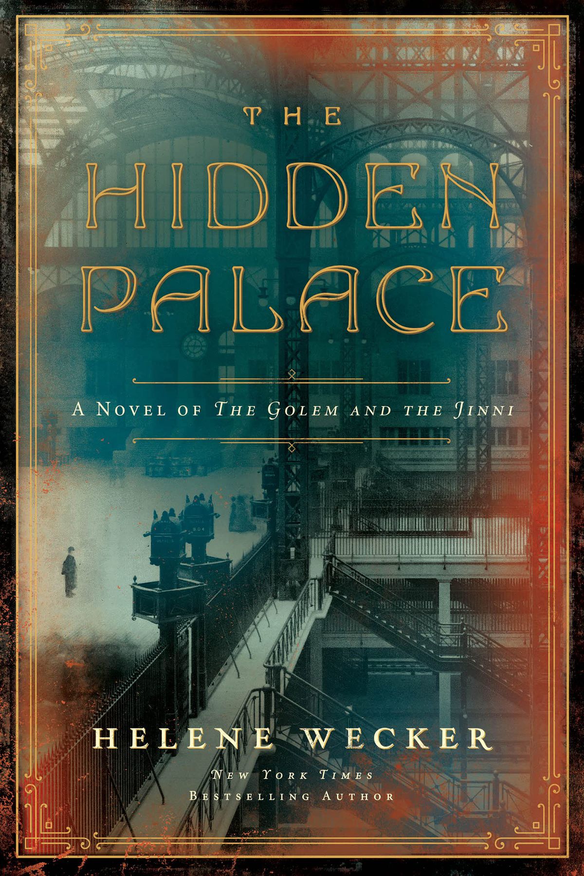 The cover of “The Hidden Palace” by Helene Wecker showing an old train station