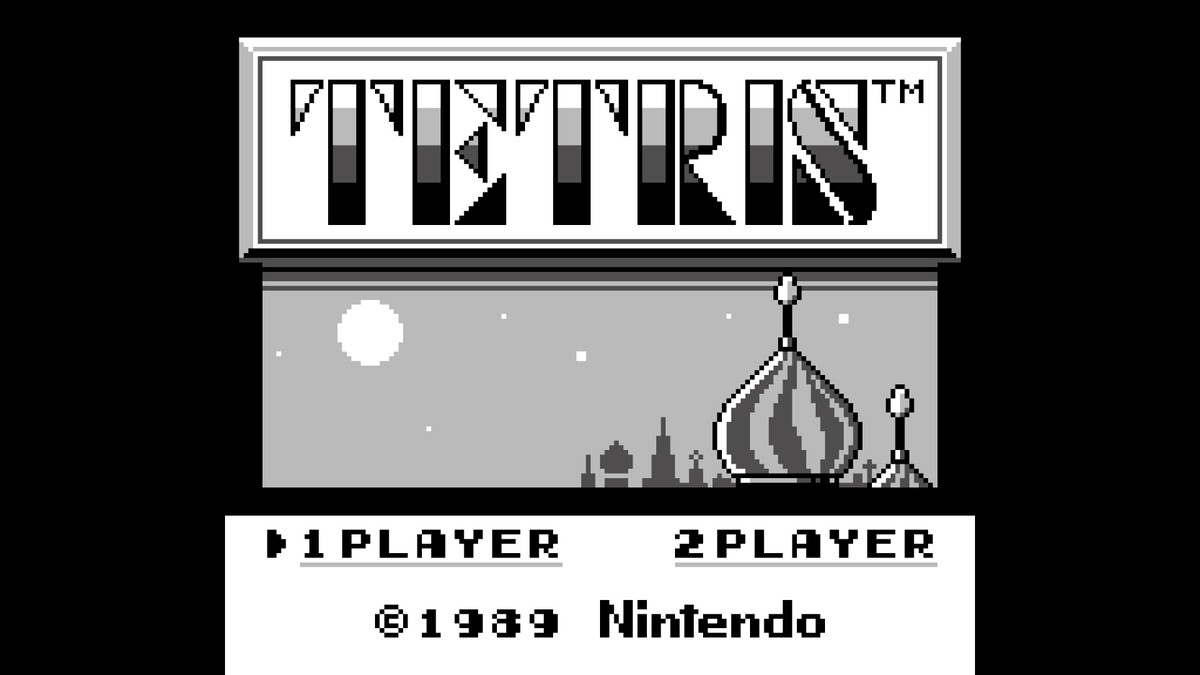 Schermata del menu di Tetris in bianco e nero su Analogue Pocket