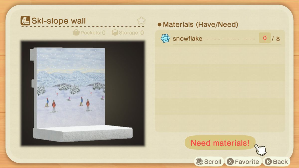 Una ricetta di Animal Crossing per un muro di una pista da sci