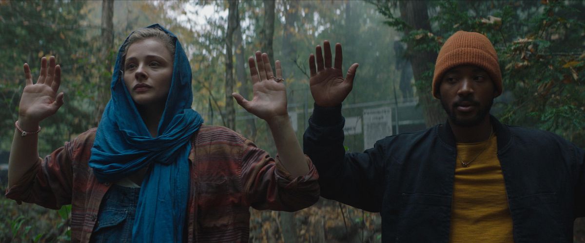 Georgia (Chloë Grace Moretz) and her boyfriend Sam (Algee Smith) in Mother/Android