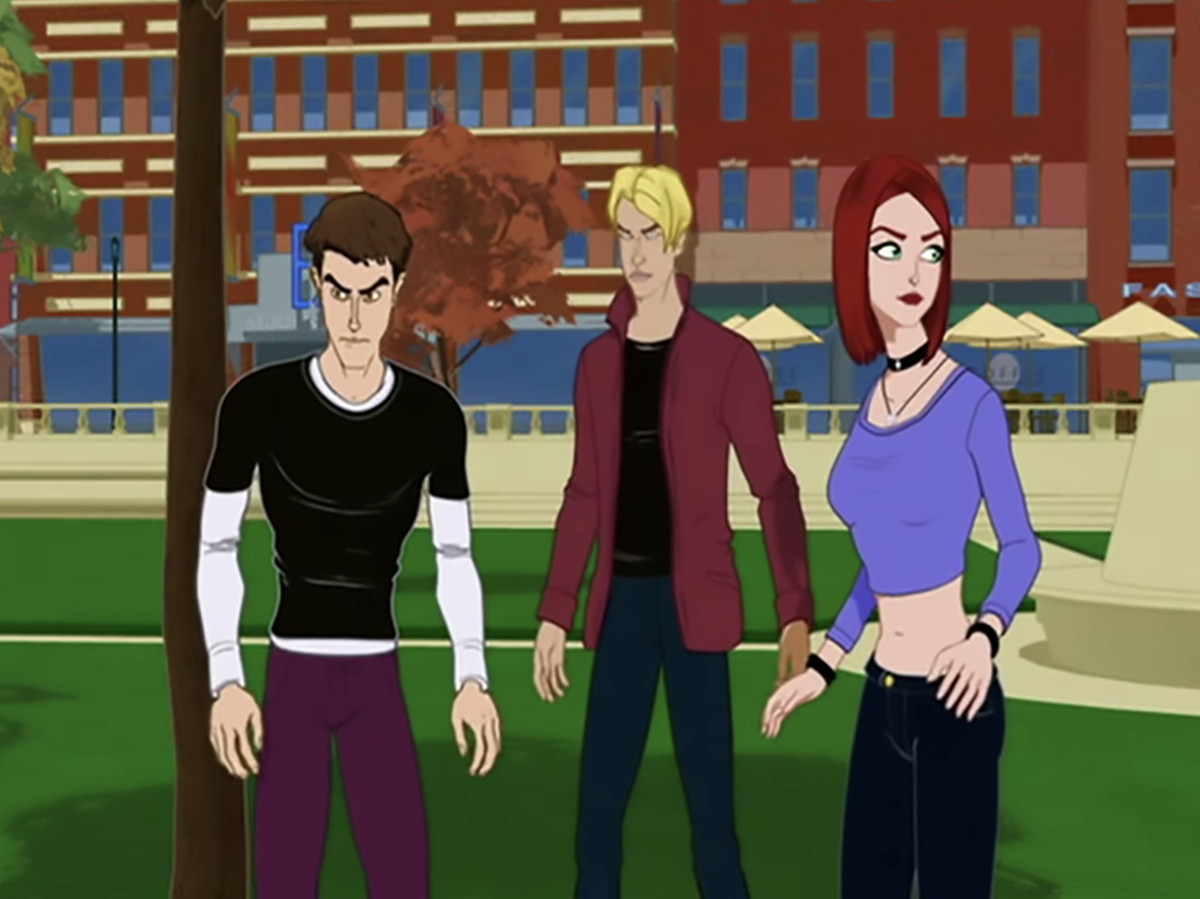 Peter, Harry e MJ in un'immagine di Spider-Man: la nuova serie animata