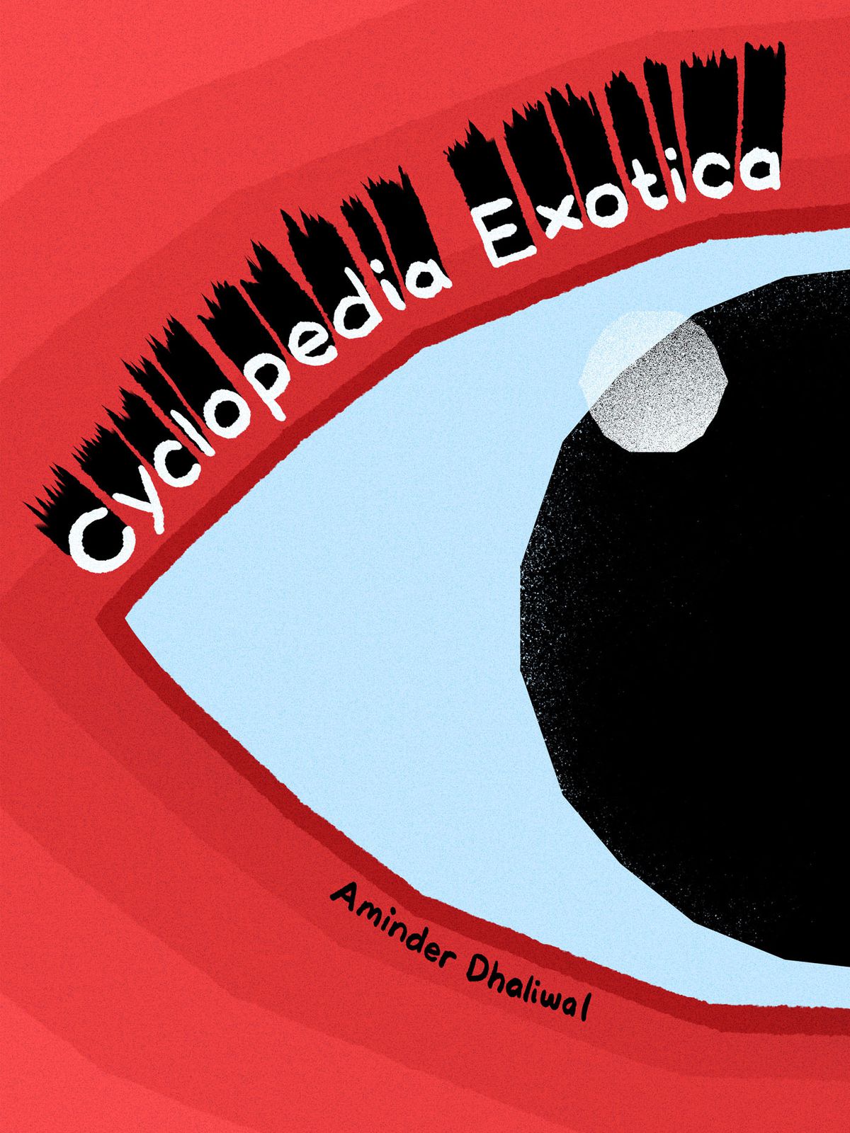 A huge single eye on a red background on the cover of Cyclopedia Exotica. 