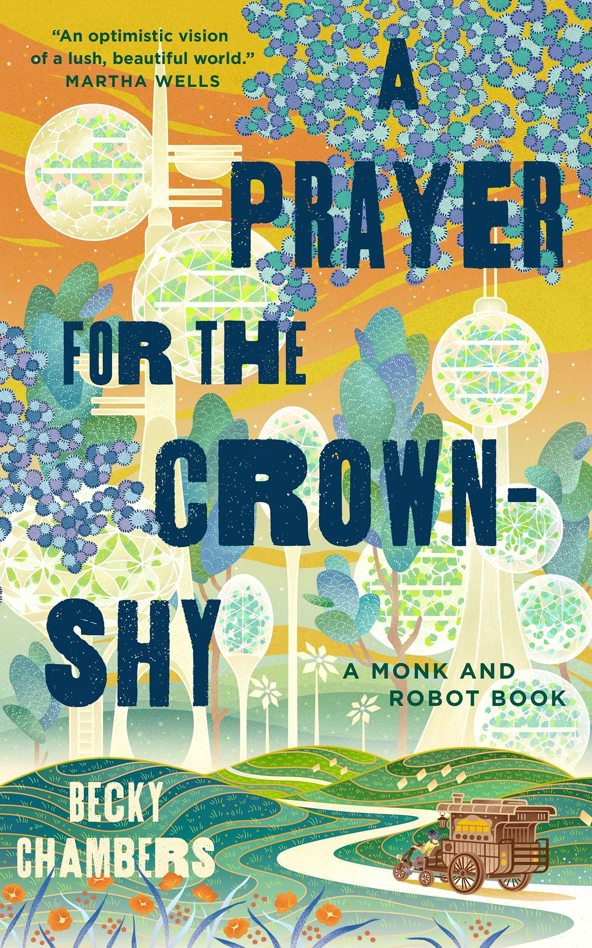 The cover for A Prayer for the Crown-Shy showing a colorful illustrated background