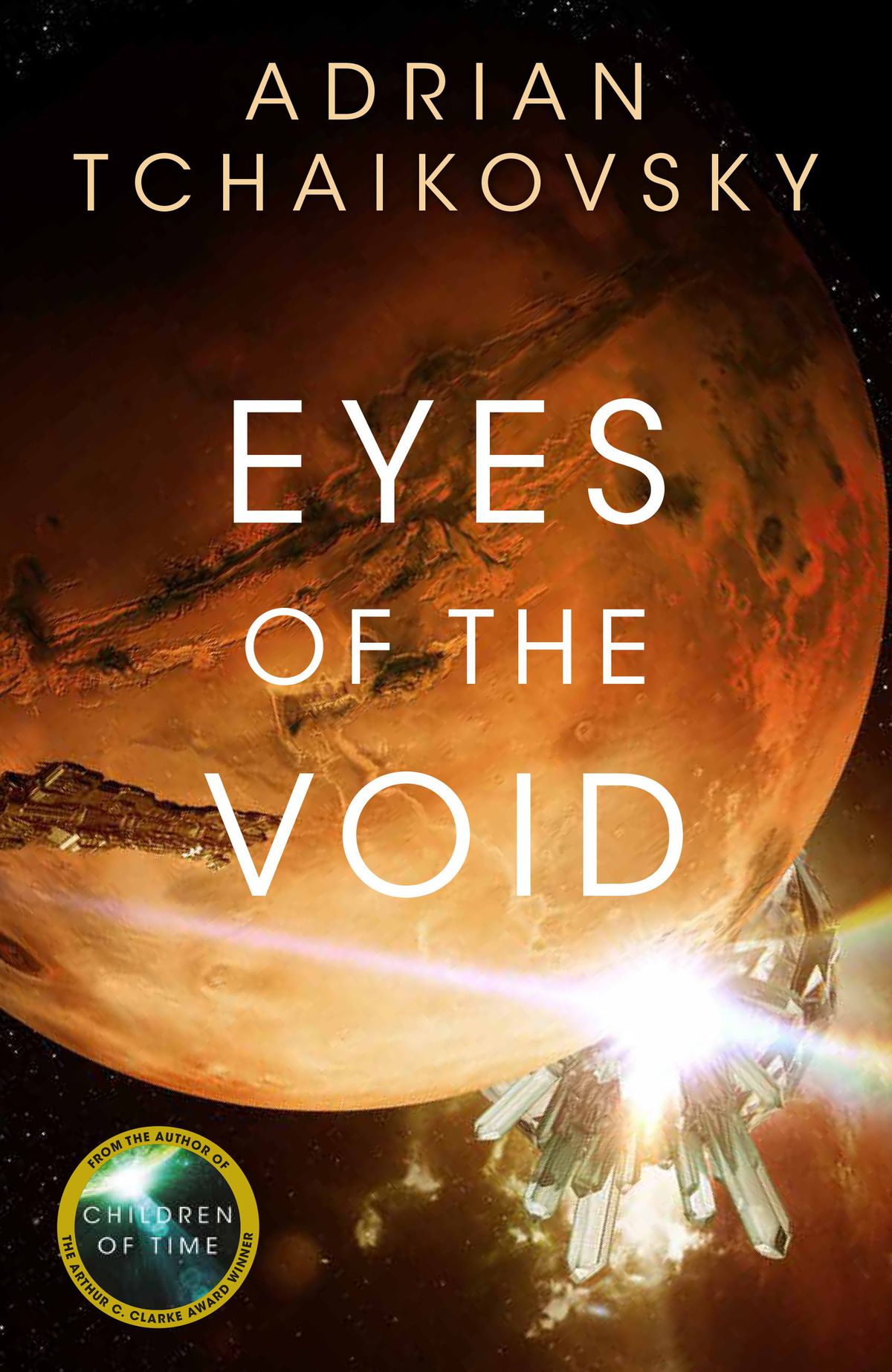The cover for Eyes of the Void showing a planet and crystal formations