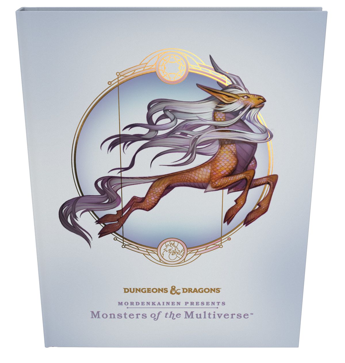 Copertina della Collector's Edition di Modenkainen's Monsters of the Multiverse, con sfondo bianco e lamina d'oro.