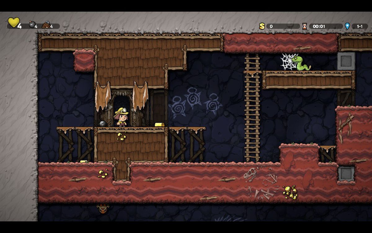 L'eroe di Spelunky 2 inizia la sua avventura in una grotta