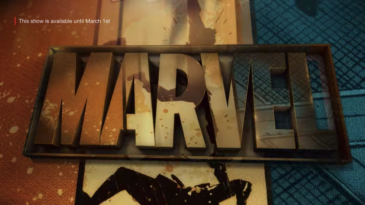 Il logo Marvel TV insieme a un messaggio di Netflix che la serie lascerà presto il servizio