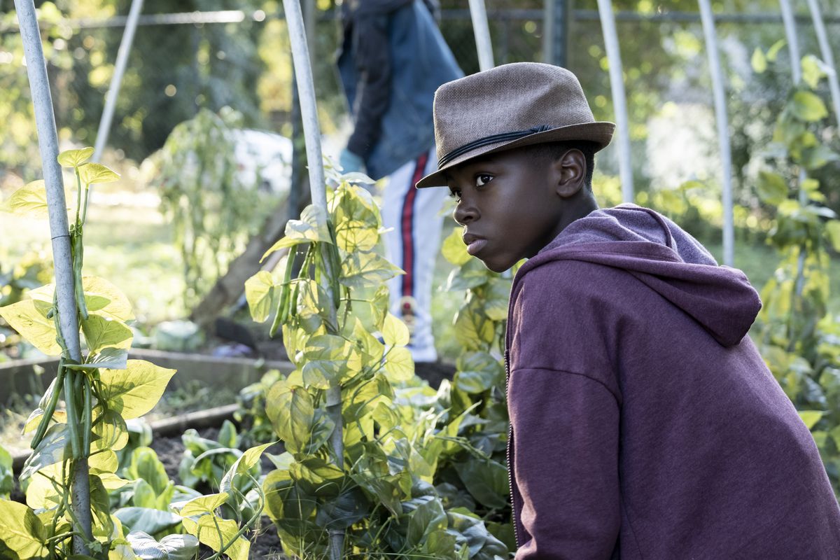 Loquareous lavora nel giardino dei suoi genitori adottivi nella premiere della terza stagione di Atlanta.