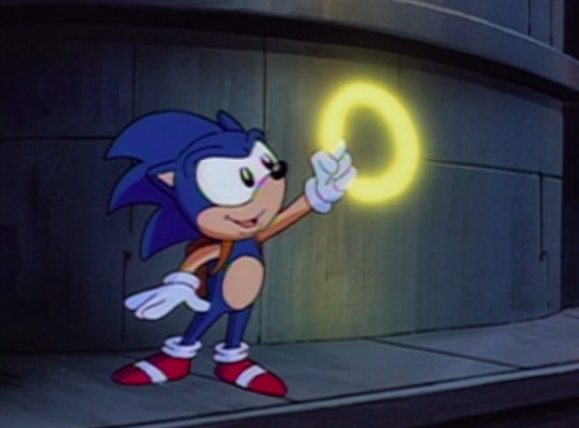 Sonic cerca un anello nella serie animata Sonic the Hedgehog