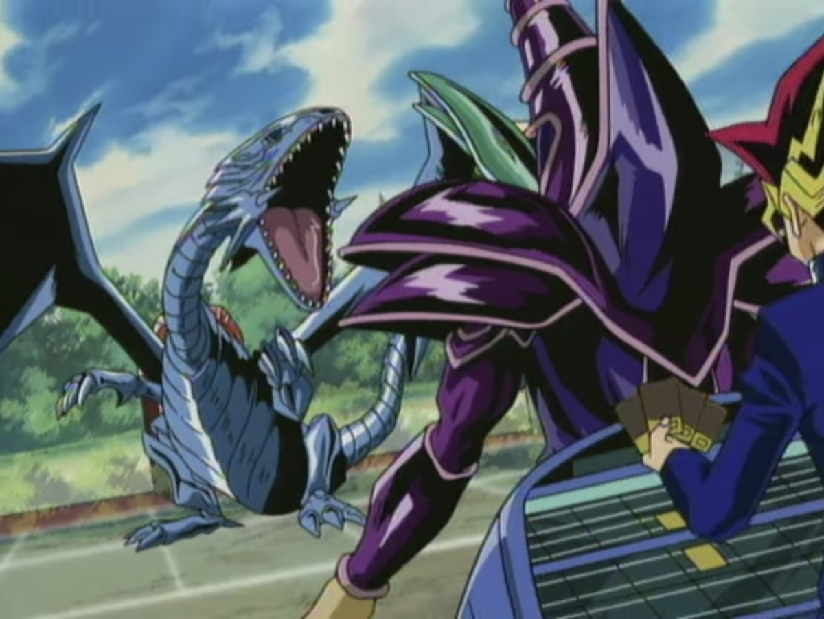 Yugi combatte contro qualcuno nel mezzo di una partita di Duel Masters