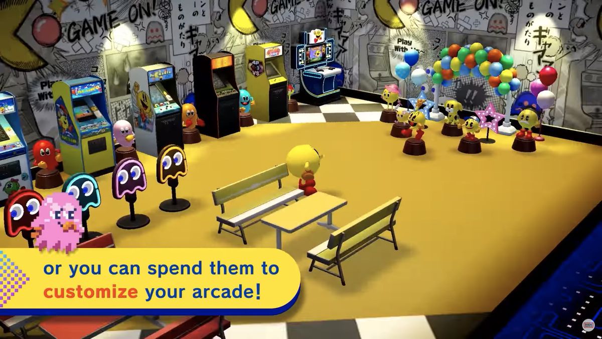La sala giochi del Pac-Man Museum Plus, con 