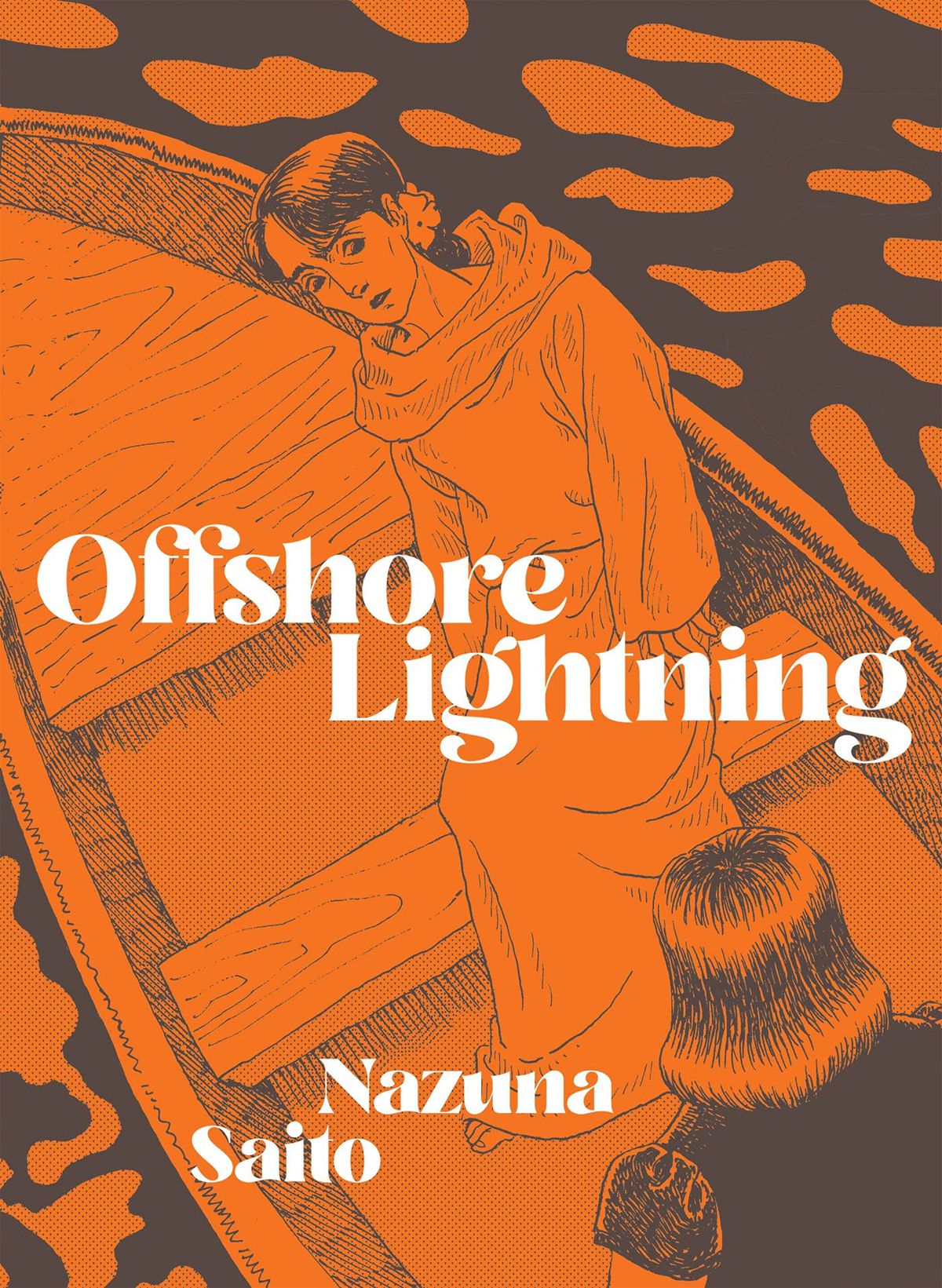Una persona in tunica siede su una barca sulla copertina di Offshore Lightning (2022).