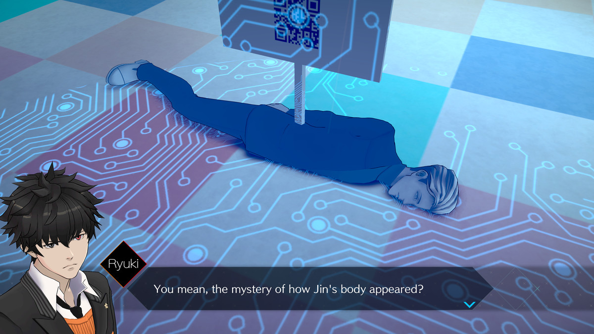 Un personaggio usa la visione a raggi X in AI: The Somnium Files - Nirvana Initiative