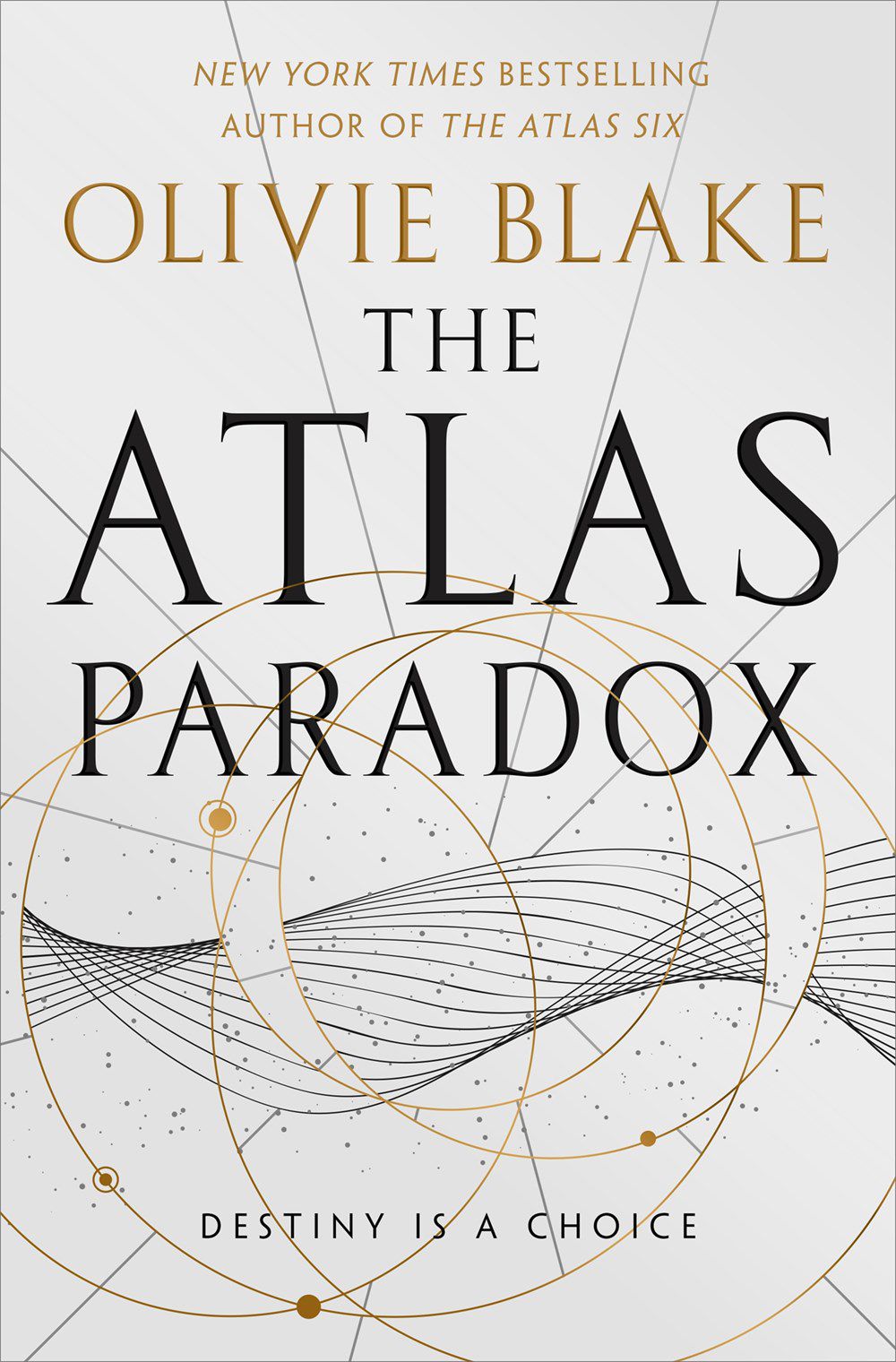 Immagine di copertina per The Atlas Paradox di Olivie Blake, con forme geometriche su di esso