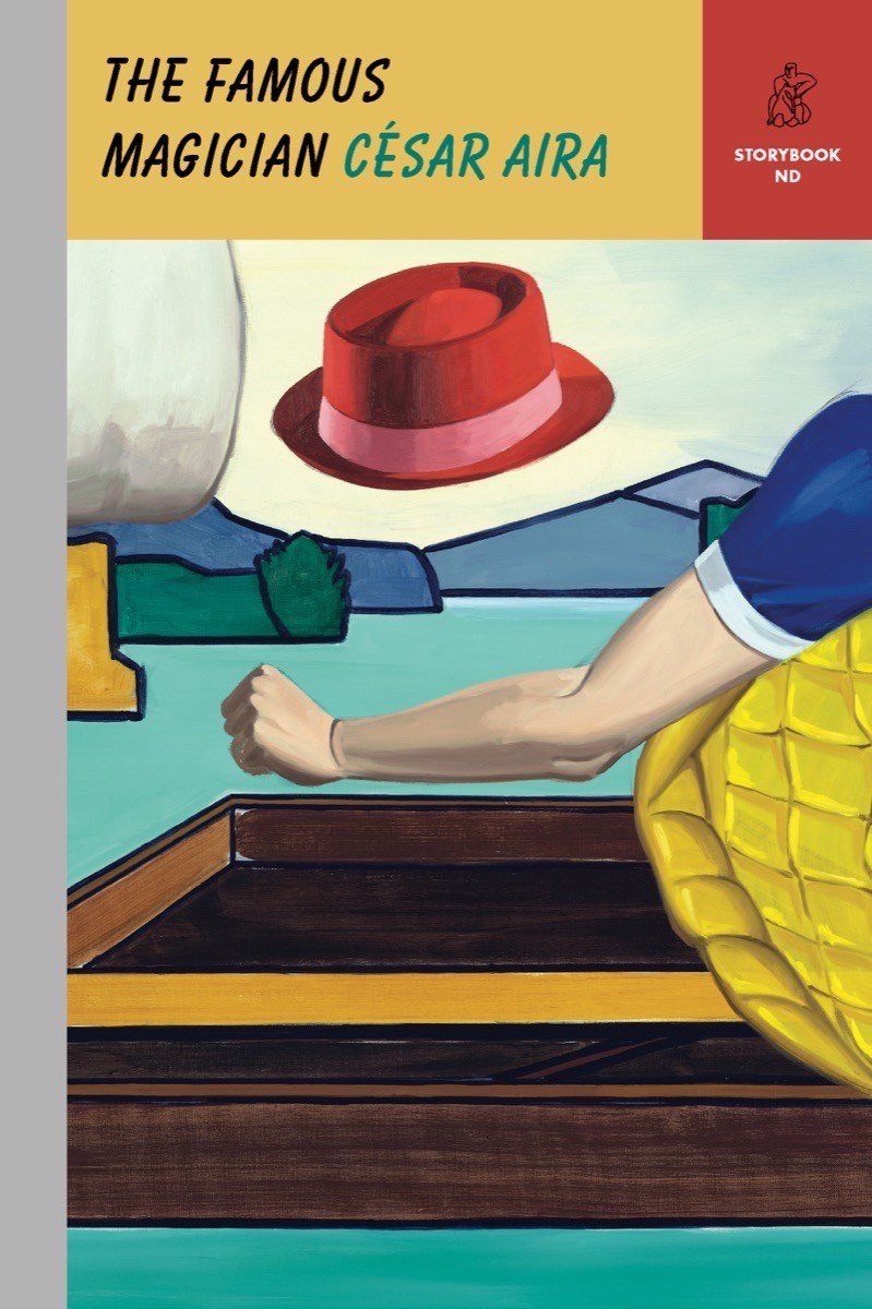Immagine di copertina per Il famoso mago di Cesar Aira, con un braccio e un cappello in un'immagine dipinta.