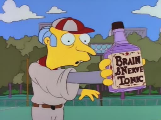 Il signor Burns alza il tonico per il cervello e i nervi nell'episodio 