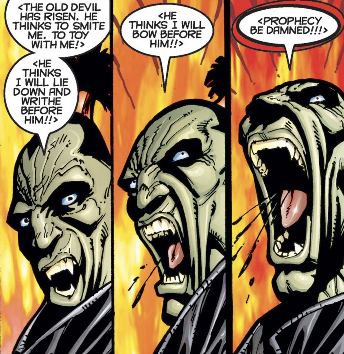 Saracen urla la sua sfida a Blade in Blade: Vampire Hunter # 2 (2000). 